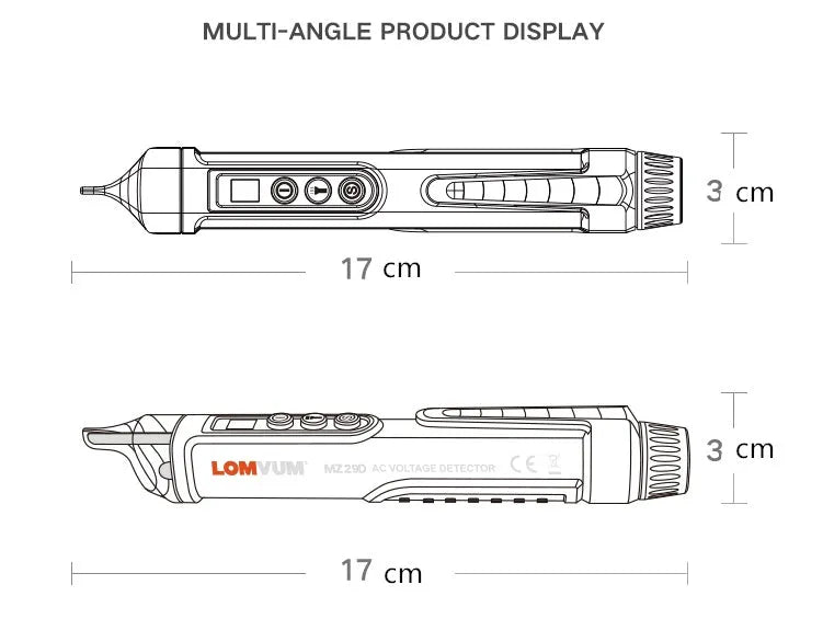 Intelligent checkpoint test pencil with sound and light alarm for solid and empty line detection