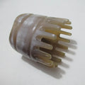 White buffalo horn head massage comb with traditional meridian therapy tooth patterns