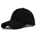 Men's cotton corduroy peaked cap flat brim adjustable in black colour