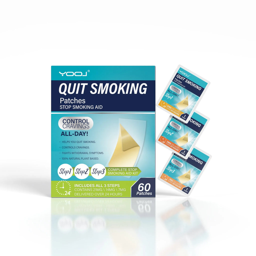 Box of 30 plant extract nicotine smoking cessation patches for men and women