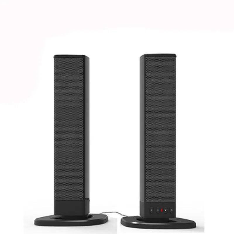 Black foldable split Bluetooth speaker with four speakers, TF card slot and radio, dimensions 490x50x50mm