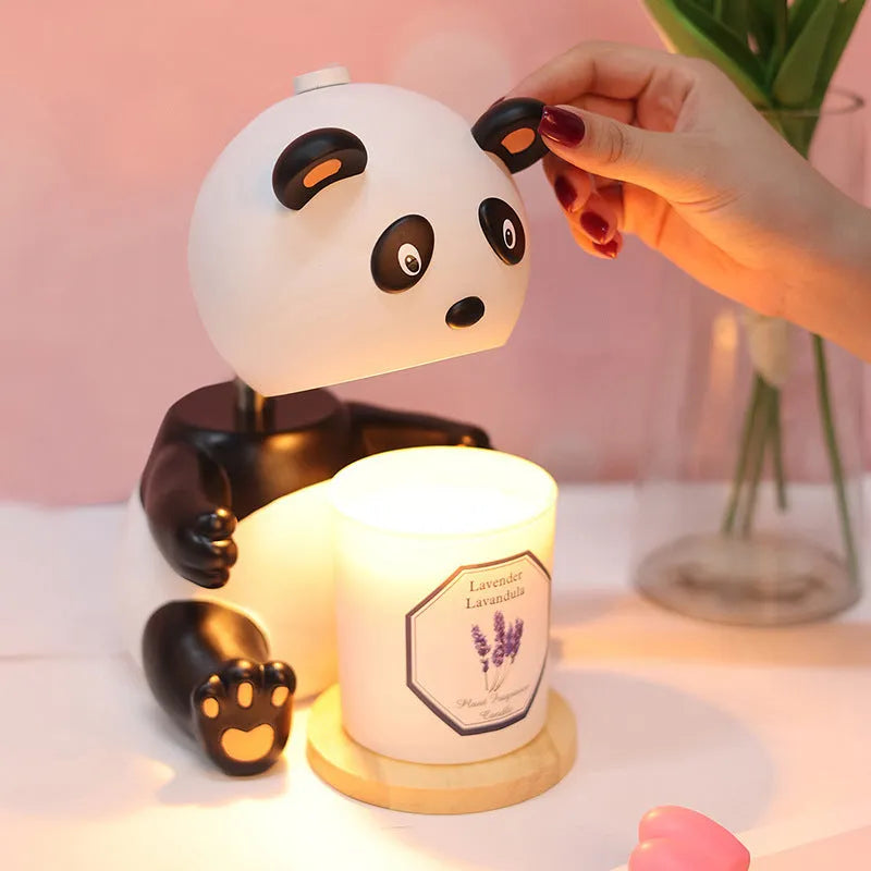 Panda aromatherapy wax table lamp with night light in modern simplicity style, 220V