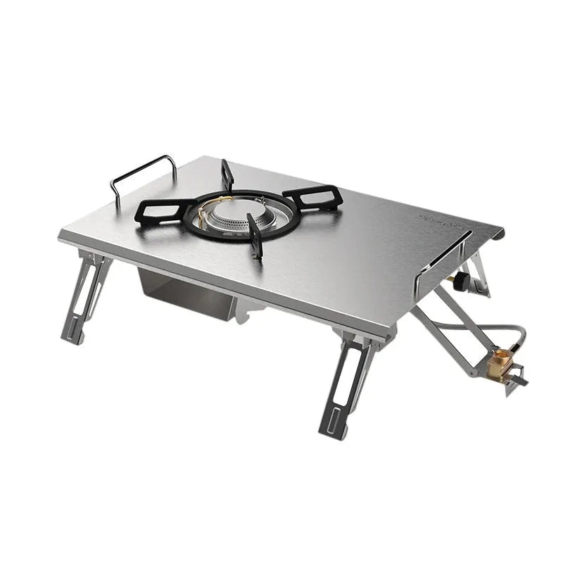 Outdoor camping portable foldable gas stove with black IGT bag and built-in ignition