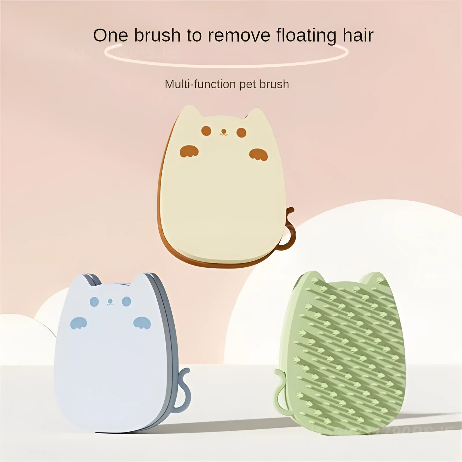 Blue sponge silicone pet comb with dual-type teeth for grooming cats and dogs
