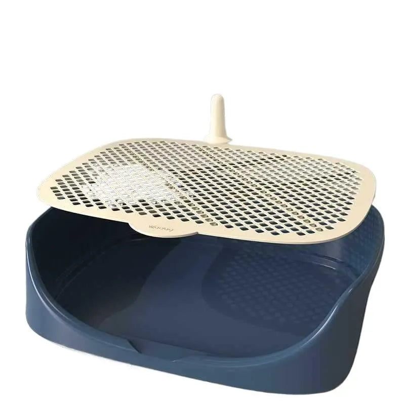 Automatic dog toilet in thick PP plastic compact 40x30x11cm retro blue colour