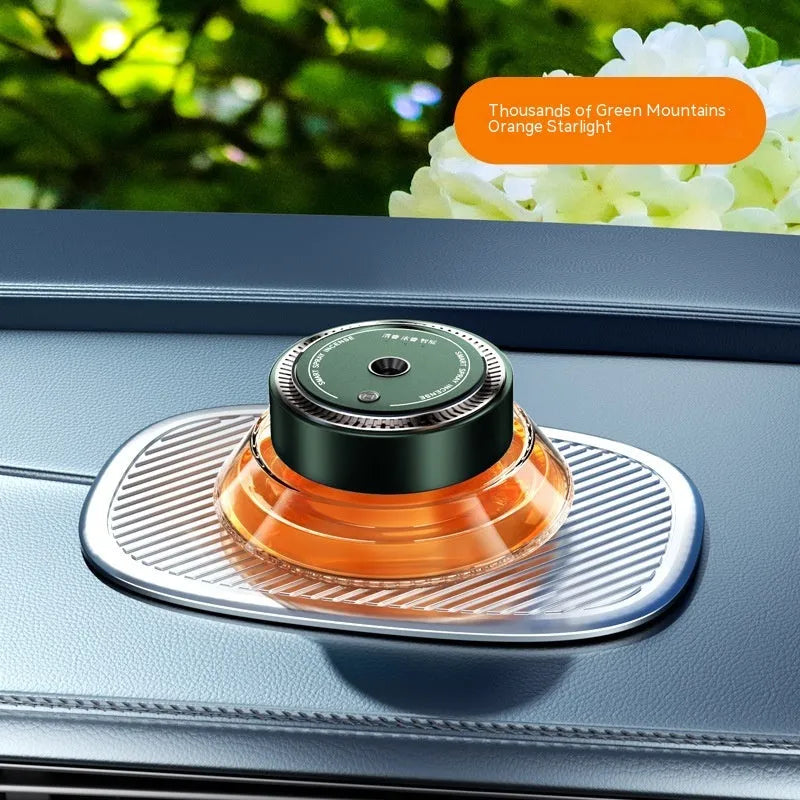 Smart spray car air freshener diffuser unit in black or green with refill bottles