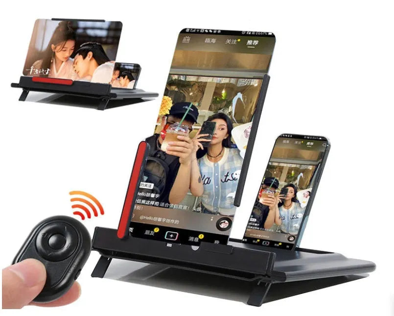 12-inch pull-out horizontal vertical screen amplifier with 3D bracket in black colour