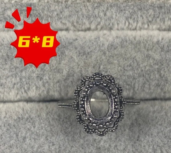 Oval denier ring with five-pointed star ornament and open mouth adjustable design