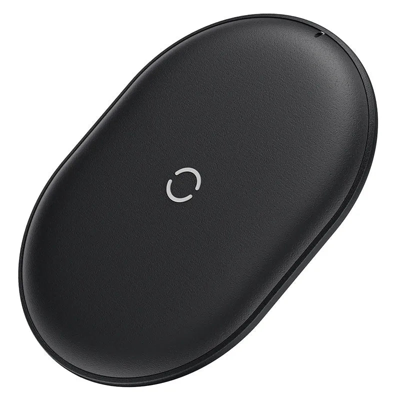 Baseus Rough 15W wireless charging pad in black and white colour options with Type-C port