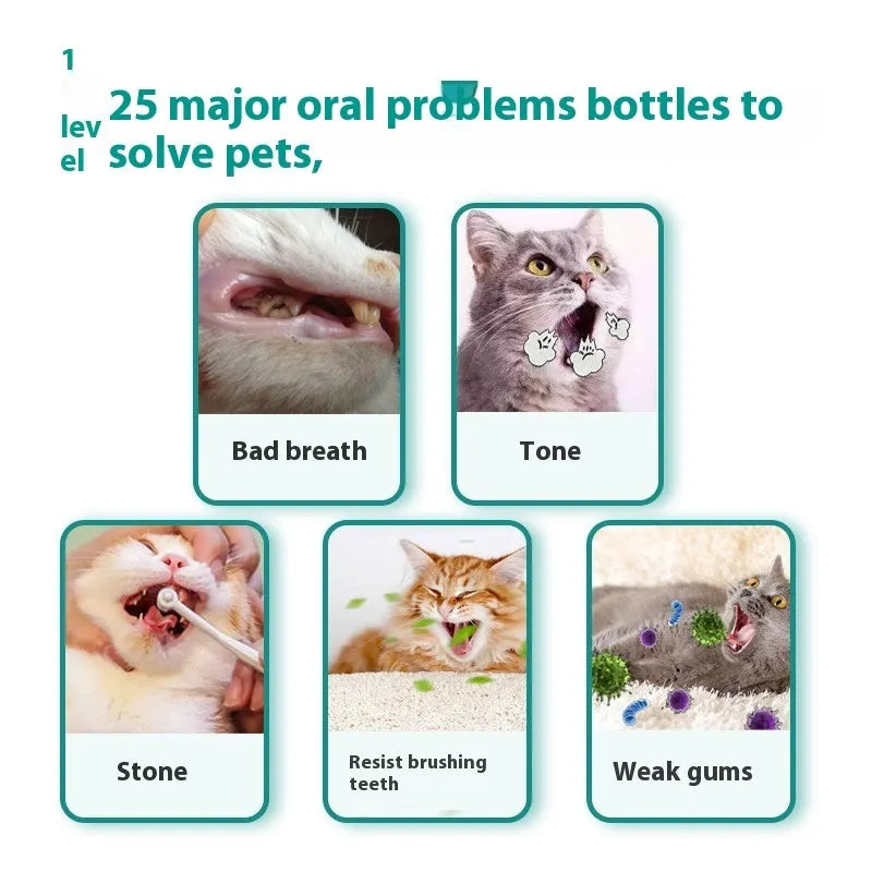 Pet mouthwash dental water additive 237ml mint bottle for dogs and cats