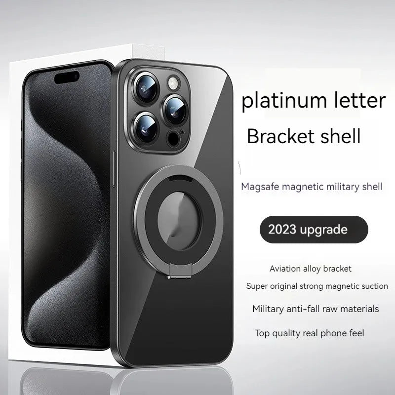 Creative Phone Case Pivot Protective Cover Advanced Magnetic Transparent Silicone Drop-resistant for Apple iPhone