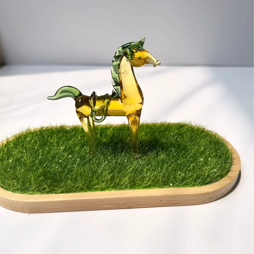 Handcrafted glazed horse figurine office decoration in modern minimalist style