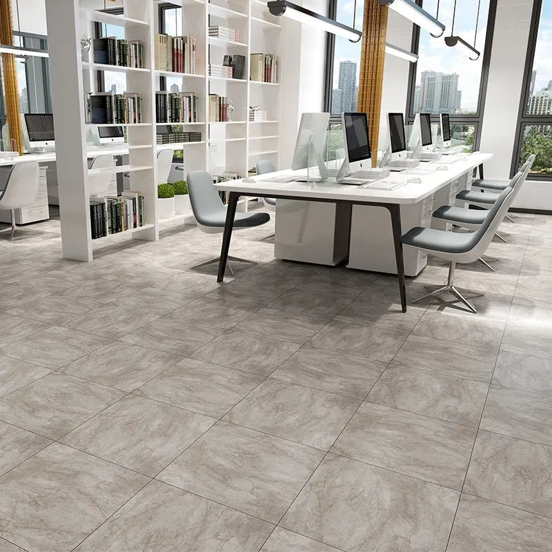 Wear-resistant marble self-adhesive floor sticker in solid colour, 30cm x 30cm PVC, modern style