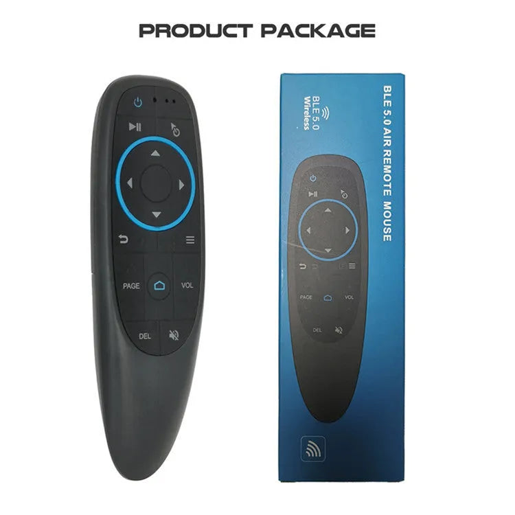 G10 G10S series black wireless remote control with silicone buttons for Android and PC.