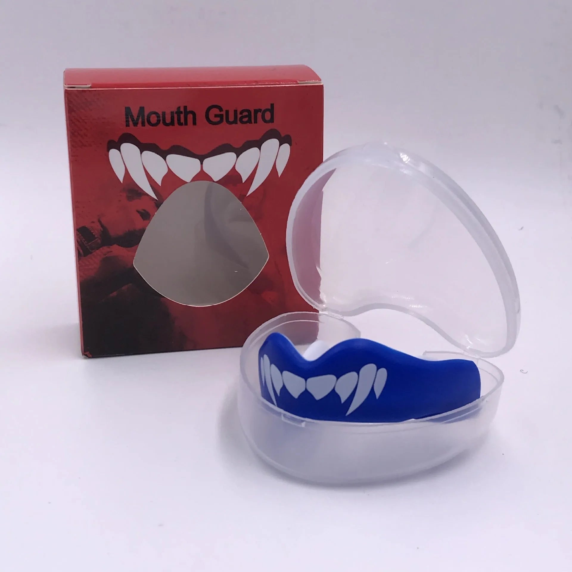 Adult boxing mouthguard with printed teeth design for martial arts training