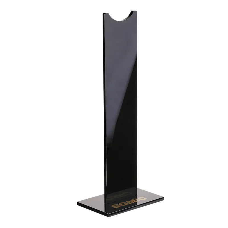 Black detachable headphone stand with silicone base for gaming headsets
