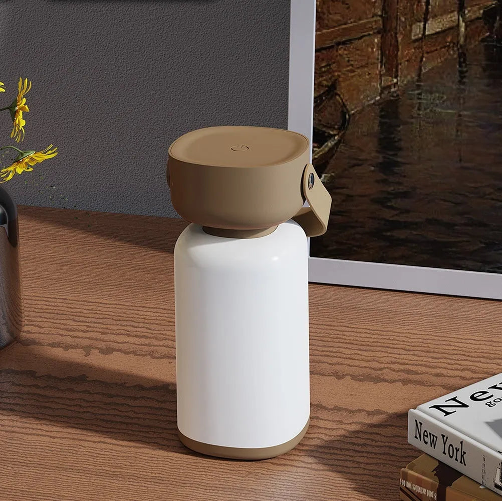 Portable LED camping lantern in blue or brown yellow, USB rechargeable, waterproof, ≤36V, for outdoor use