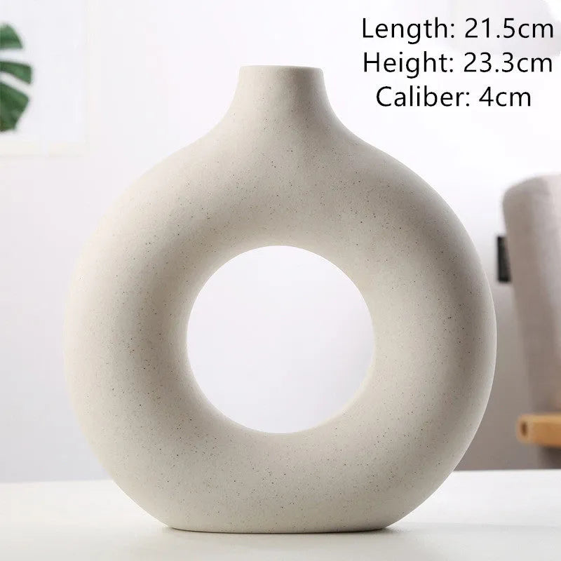 Porcelain biscuit vase with frosted texture for flower arranging in modern design