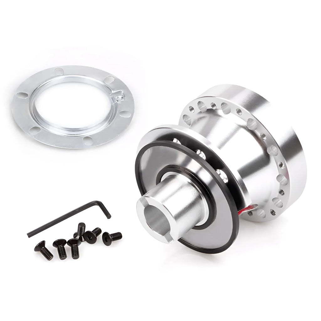 Black anodised aluminium steering wheel hub adapter for Honda Civic EK EG