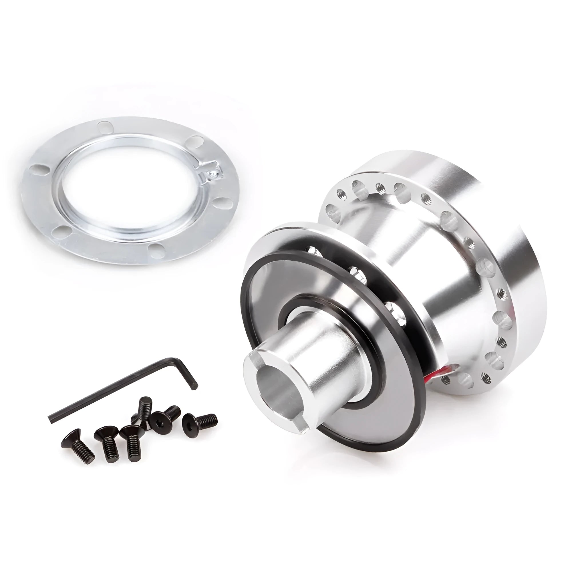 Black anodised aluminium steering wheel hub adapter for Honda Civic EK EG