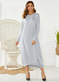 Black lantern dress with lace-up crew neck and long sleeves in loose Japanese Korean casual style