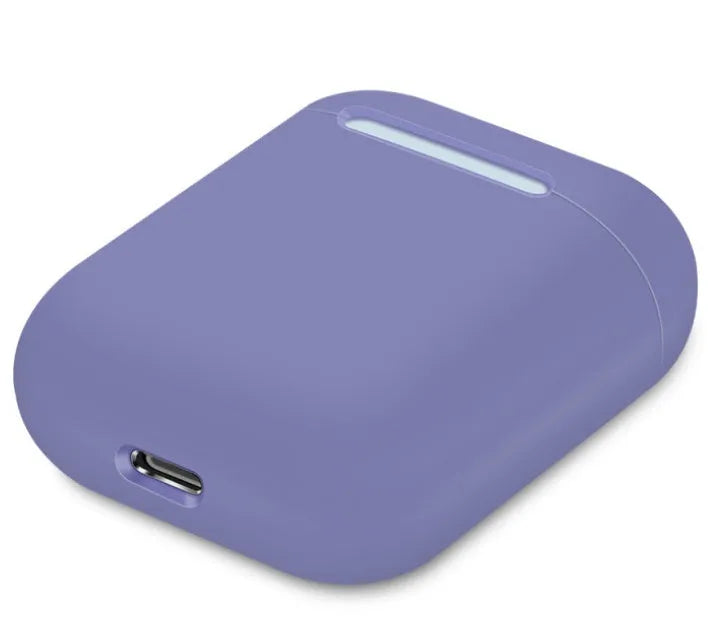 Silicone protective cover for Apple AirPods charging case in a split style design, shown in a selection of colours.