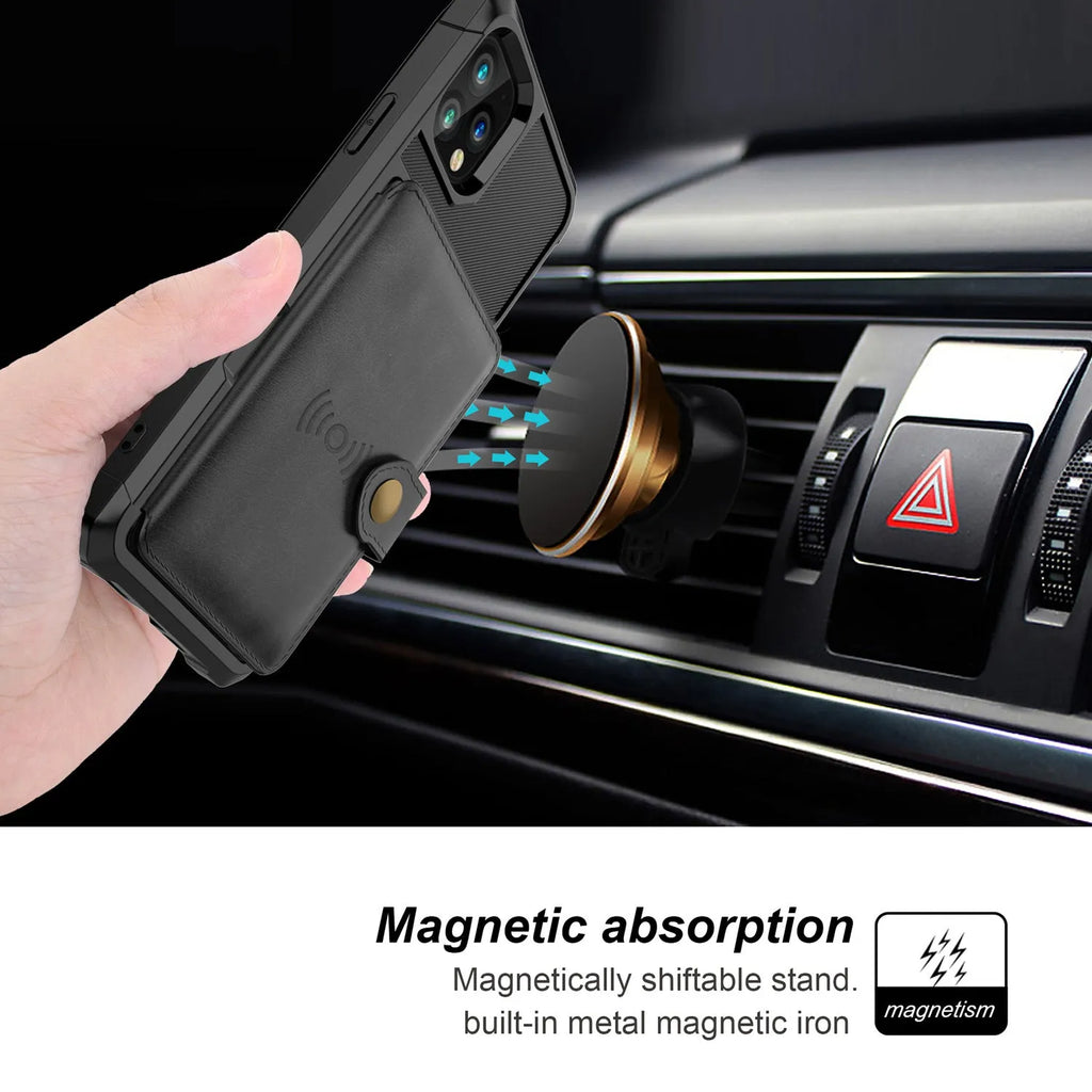 Imitation leather card wallet phone case for iPhone in multiple colour options