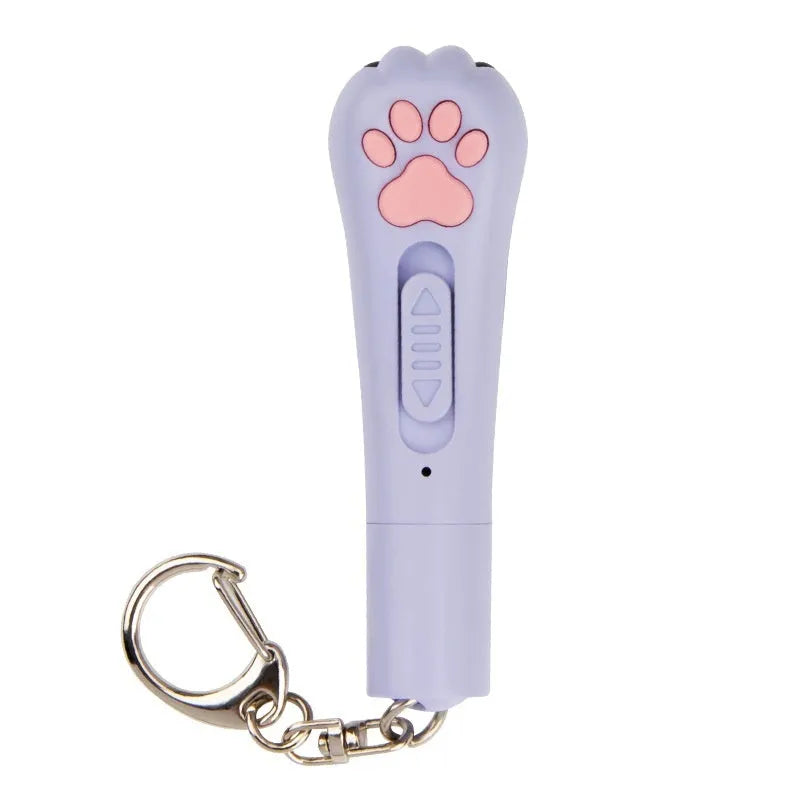 Rechargeable cat teasing stick with multiple light patterns in pink colour option