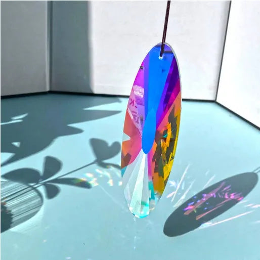 Rainbow coloured electroplated crystal pendant Christmas tree garden decoration