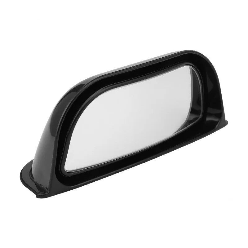 Black universal wide-angle two-row mirror for car rearview, showing dimensions