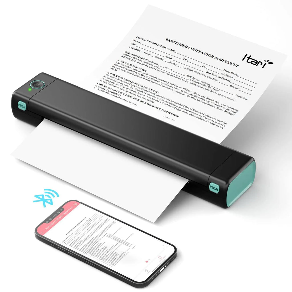 Phomemo M08F white portable A4 thermal printer with Bluetooth wireless connectivity