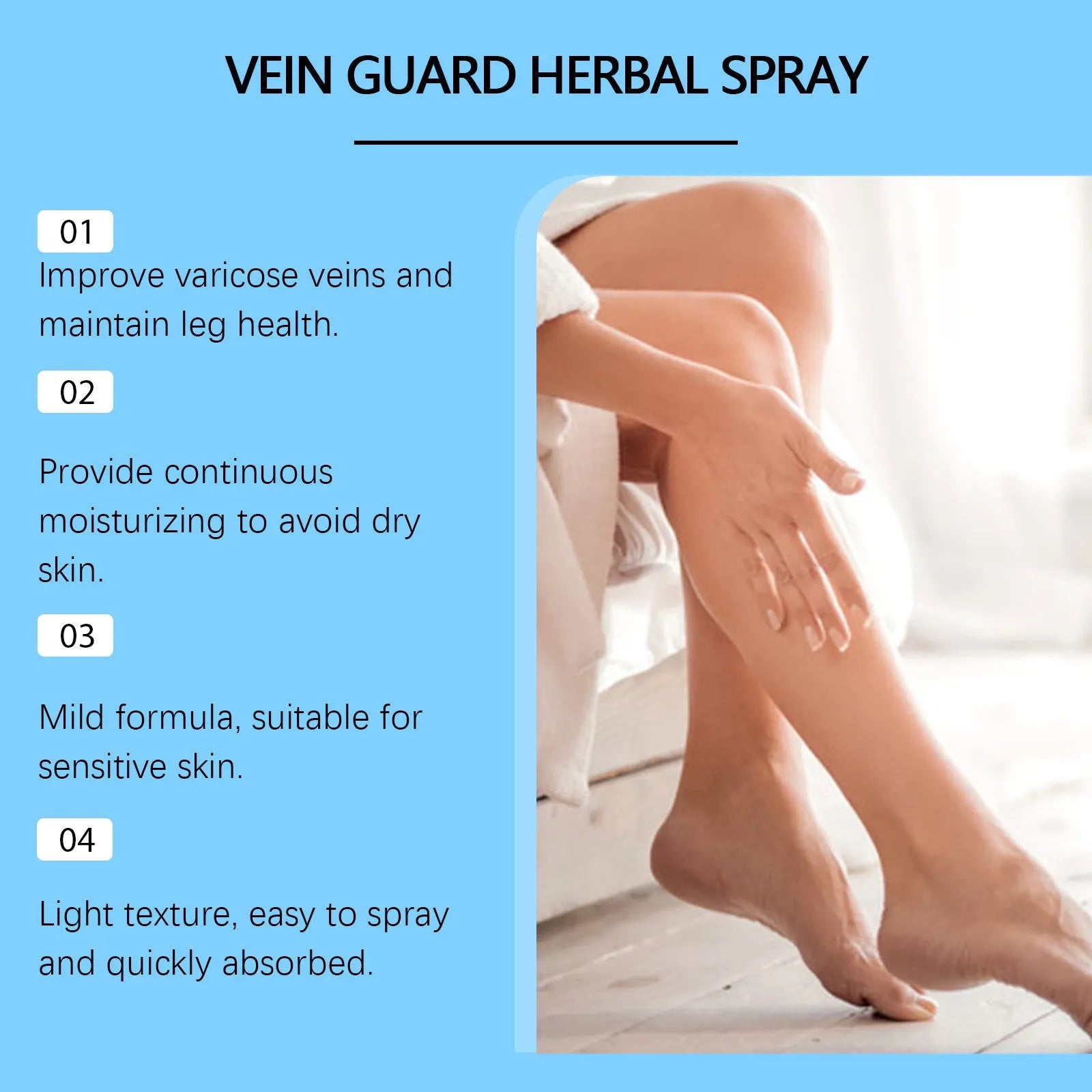 30ml bottle of herbal body care spray with botanical ingredients on a white background.