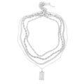 Women's twist chain alloy necklace with geometric pendant in electroplated finish, 51-80cm adjustable length