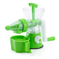 Manual plastic hand-crank juicer in red with lever fruit juice extractor for lemons oranges