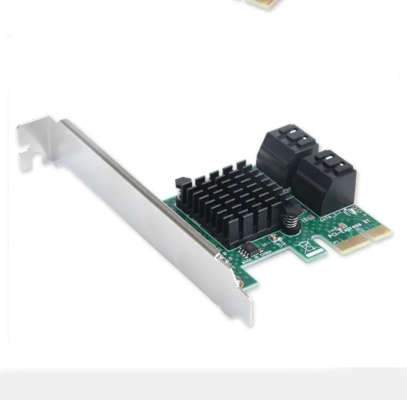 Green PCIE to SATA3.0 extension card with four SATA3.0 ports and PCI-Ex1 bus interface