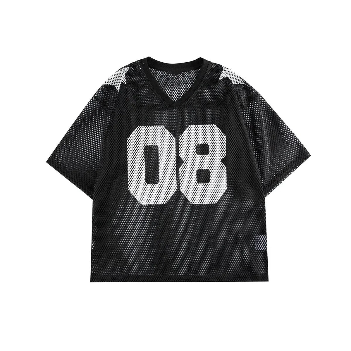Black and navy blue half sleeve polyester shirt with loose fit pullover design