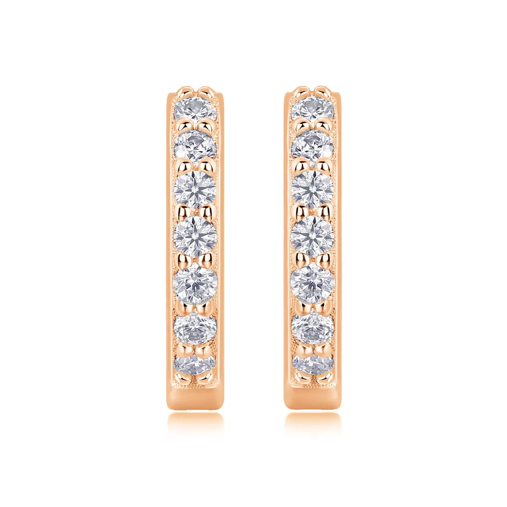 Moissanite stud earrings in S925 silver platinum plated golden colour with gift box and GRA certificate