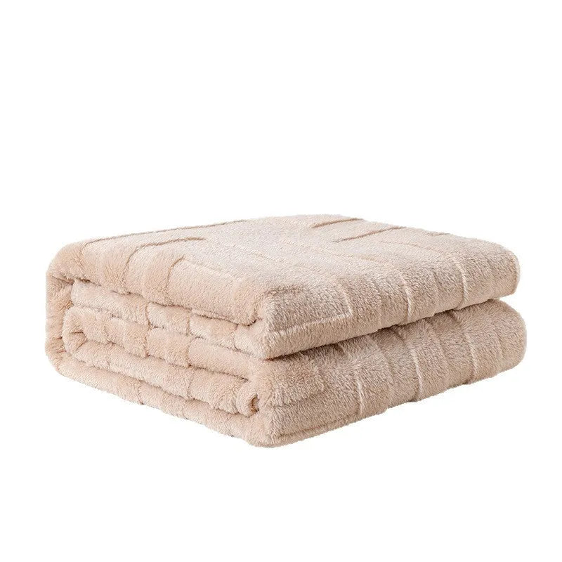 Thick coral fleece flannel square blanket in solid colour and plant flower patterns