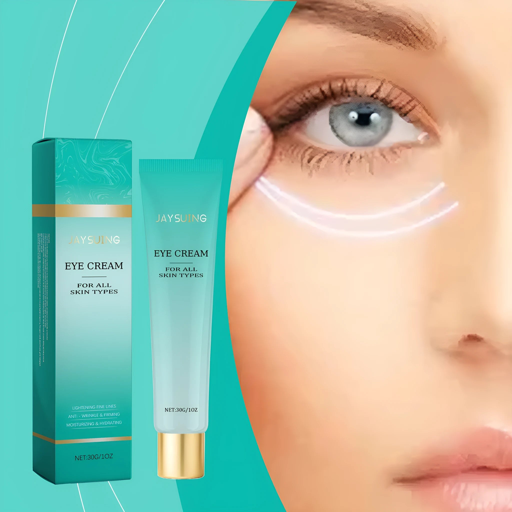 30g retinol anti-aging eye cream jar for reducing fine lines and dark circles