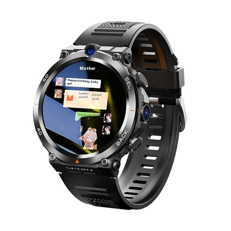 Multi functional sports smartwatch with dual cameras and TFT touch screen display