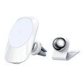 CH-707 magnetic car wireless charging stand in black or white with air vent and centre console mounting bases