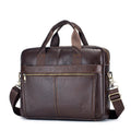Men's first layer cowhide portable briefcase in brown or black, waterproof genuine leather business travel bag