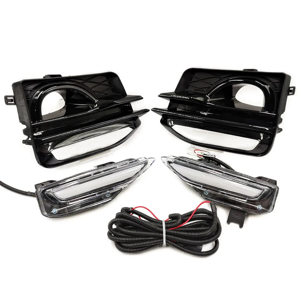 Infiniti Q50 Q70 front bumper LED replacement lamp unit with integrated turn signal, fog and daytime running lights