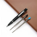 Baozhu full metal black rollerball pen with 0.7mm refill and two spare refills
