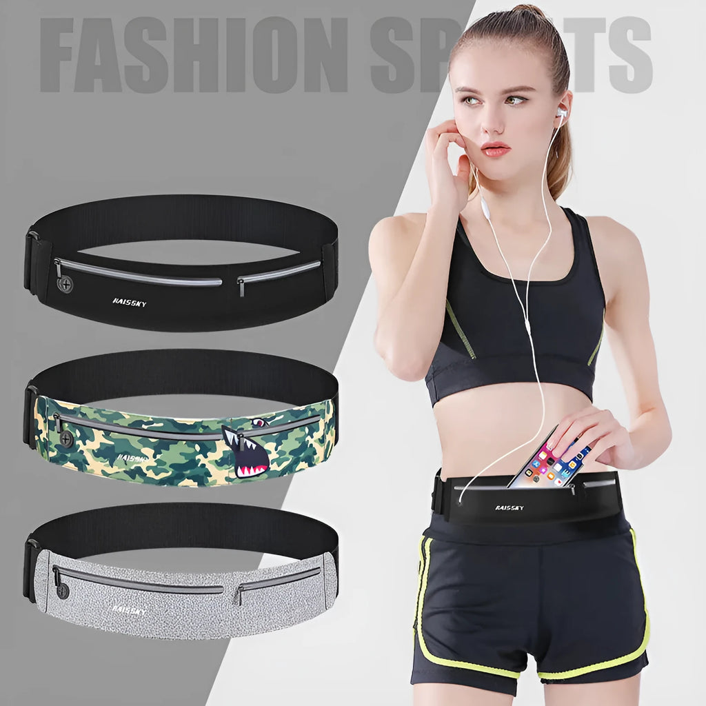 Waterproof 8-inch waist bag in camouflage crocodile colour for outdoor sports