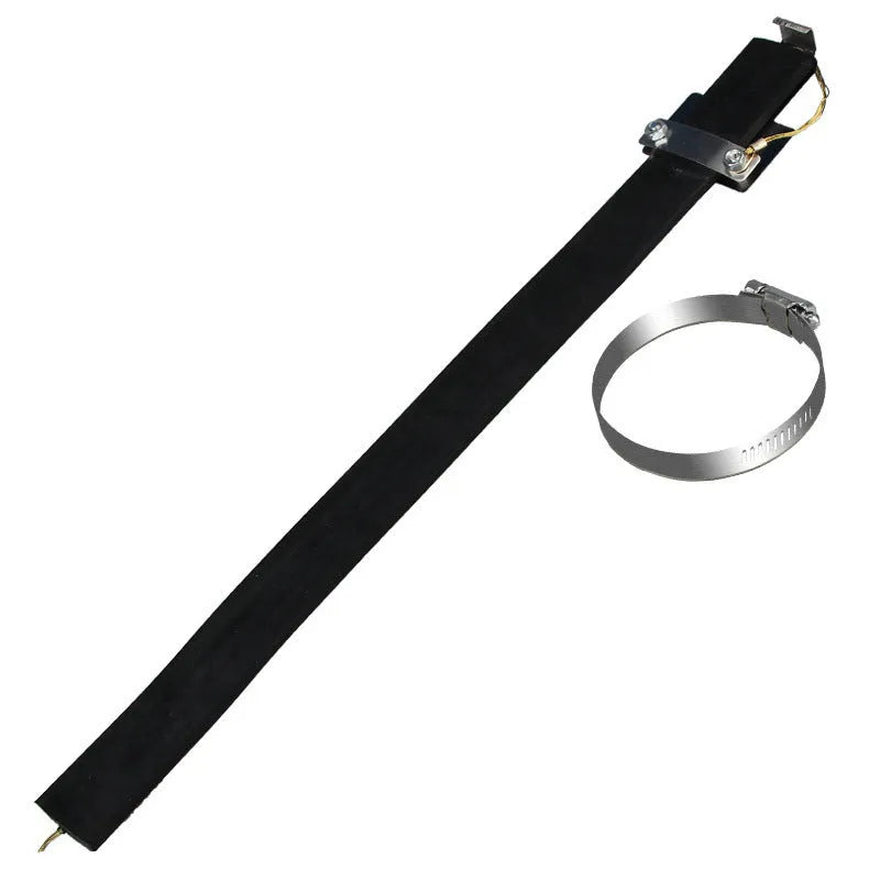 Black rubber vehicle electrostatic grounding strap, 37cm long, for preventing static shocks on cars and vans.