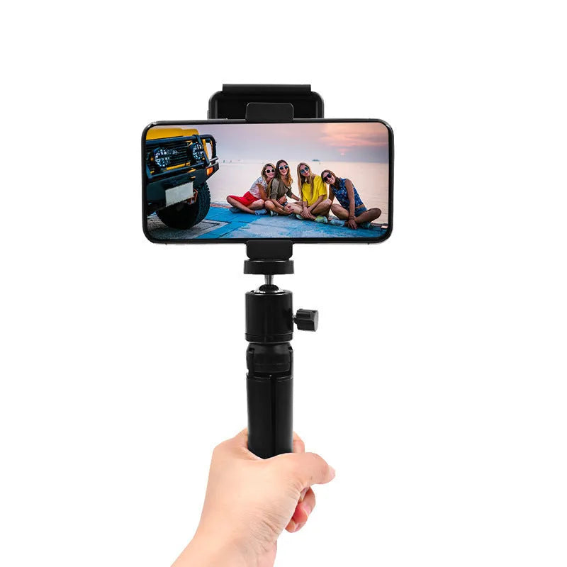 11cm silver aluminium clip bracket for mounting an iPhone to a table top tripod.
