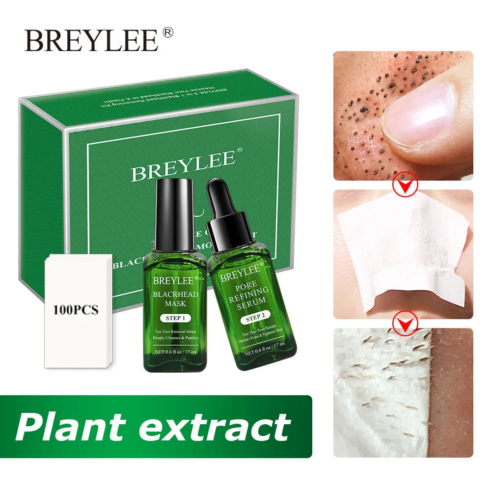 Blackhead Shrinking Combination Kit with Blackhead Nasal Liquid and Blackhead Shrinking Serum in Suit packaging