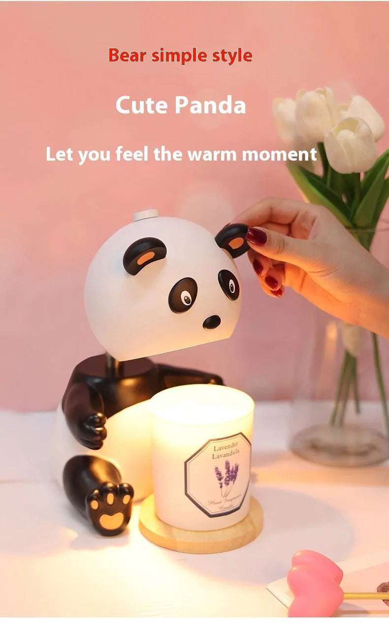 Panda aromatherapy wax table lamp with night light in modern simplicity style, 220V