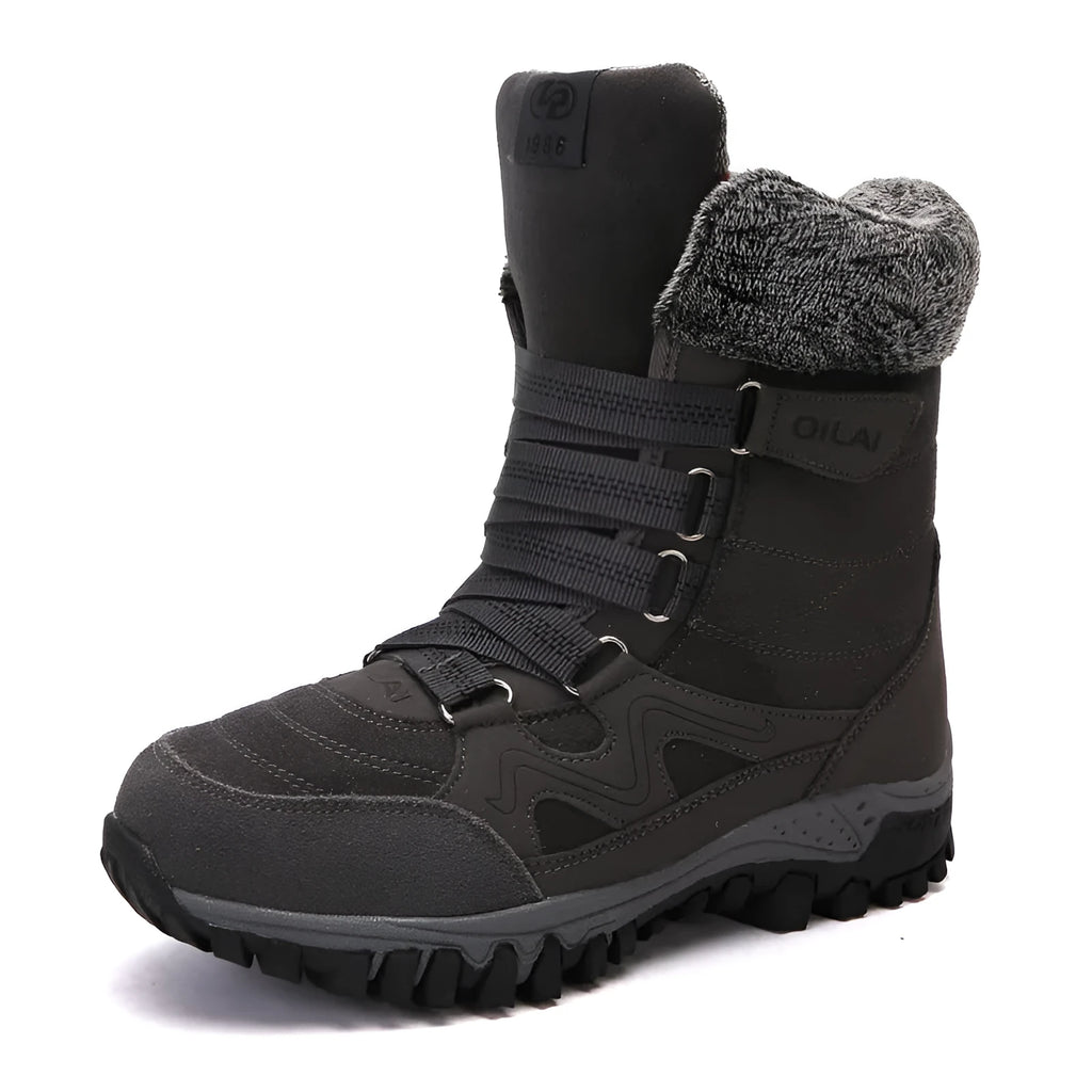 Women ankle boots winter shoes lace-up high heel thick heel round toe tassel artificial PU warm plush lining